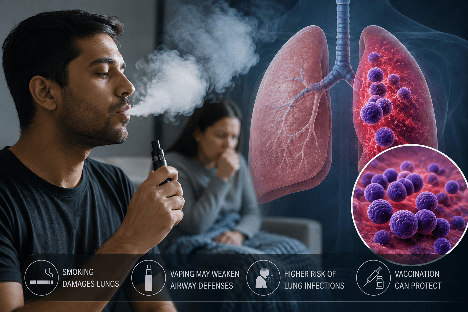 Smoking and Vaping May Raise the Risk of Serious Pneumococcal Pneumonia