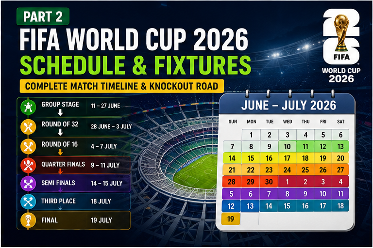 ⚽🌍 PART 2 — FIFA WORLD CUP 2026 FIXTURES & SCHEDULE