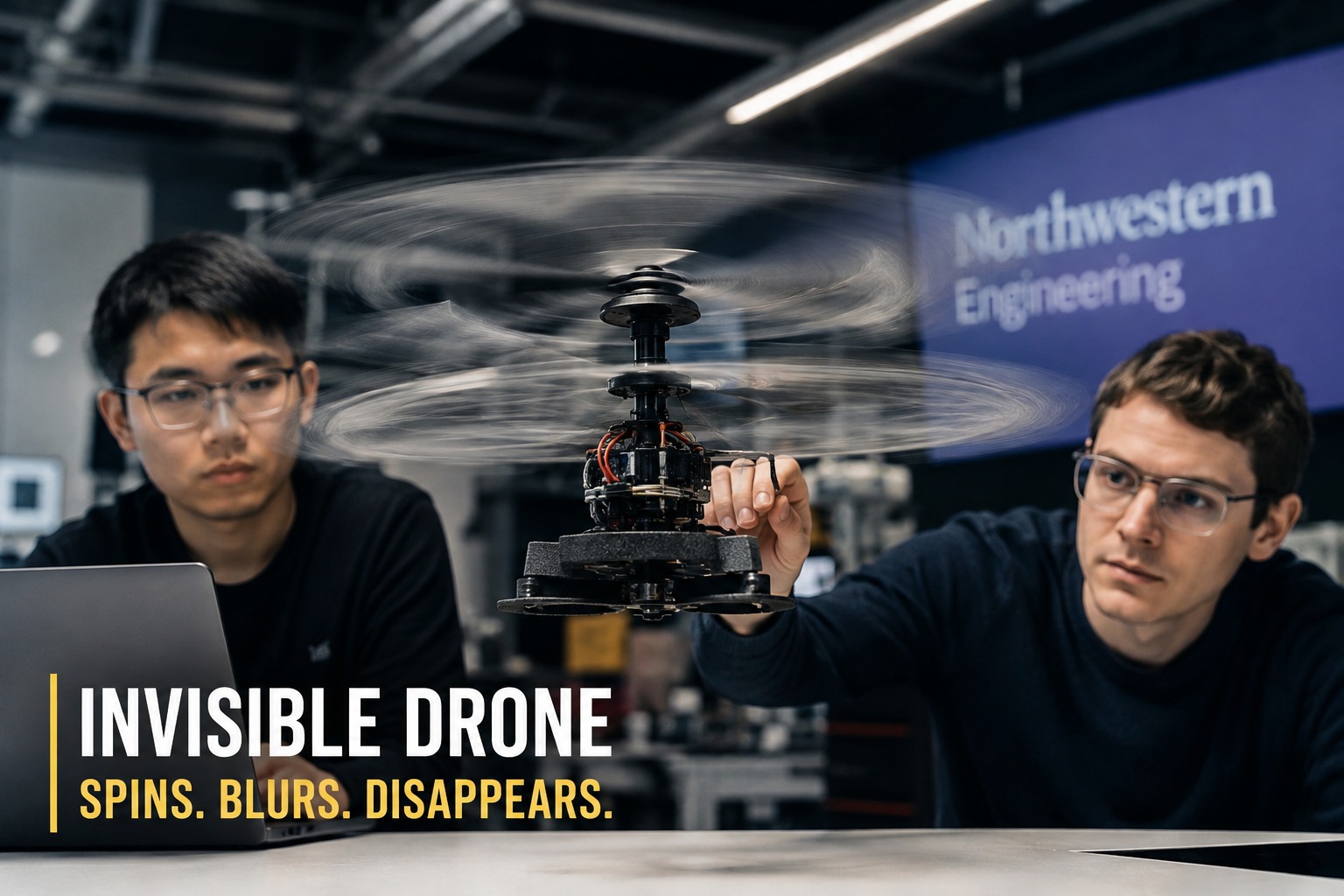 Phantom Twist: The Drone That Almost Disappears by Spinning 25 Times a Second