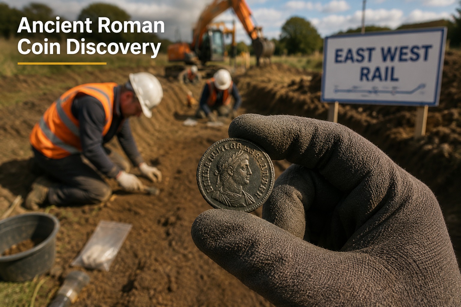 Ancient Roman Coin Discovered During East West Rail Excavation in England