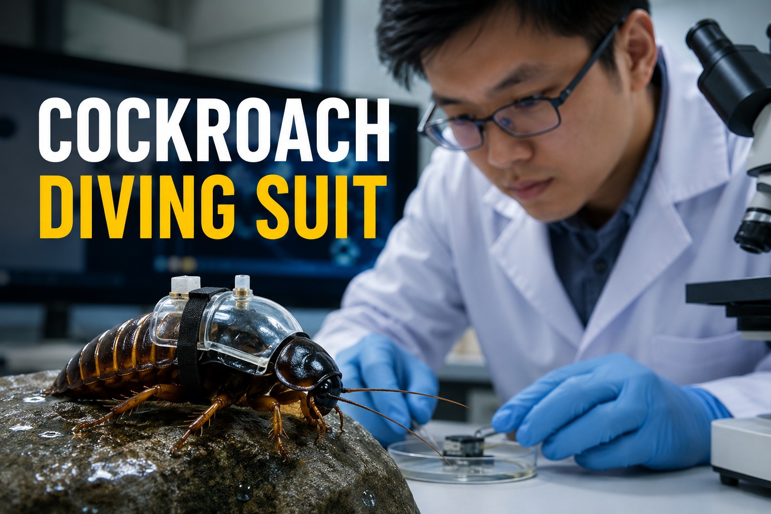Scientists Create a Tiny Diving Suit That Lets Cockroaches Breathe Underwater for Hours