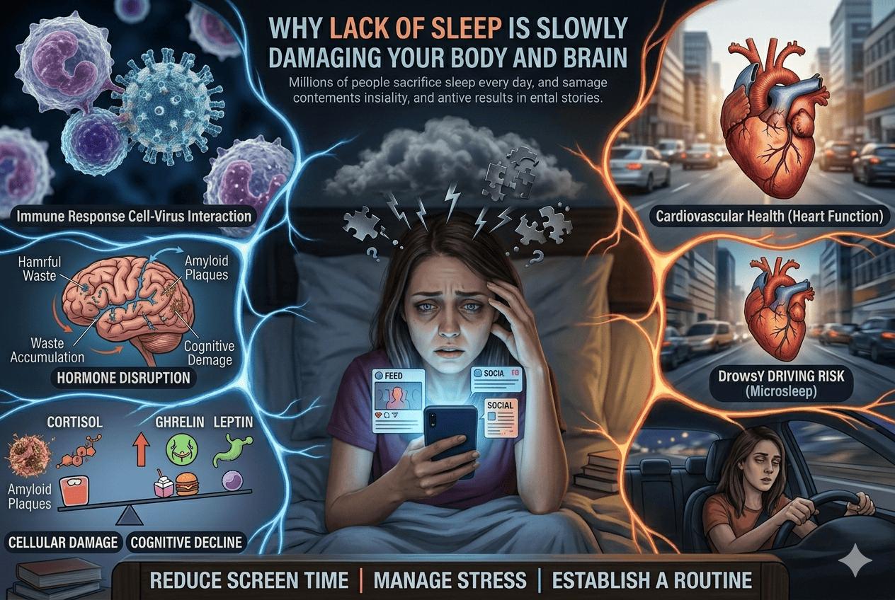 😴 Why Lack of Sleep Is Slowly Damaging Your Body and Brain