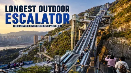 China’s 905-Meter Outdoor Escalator: The Engineering Marvel Transforming Urban Mobility