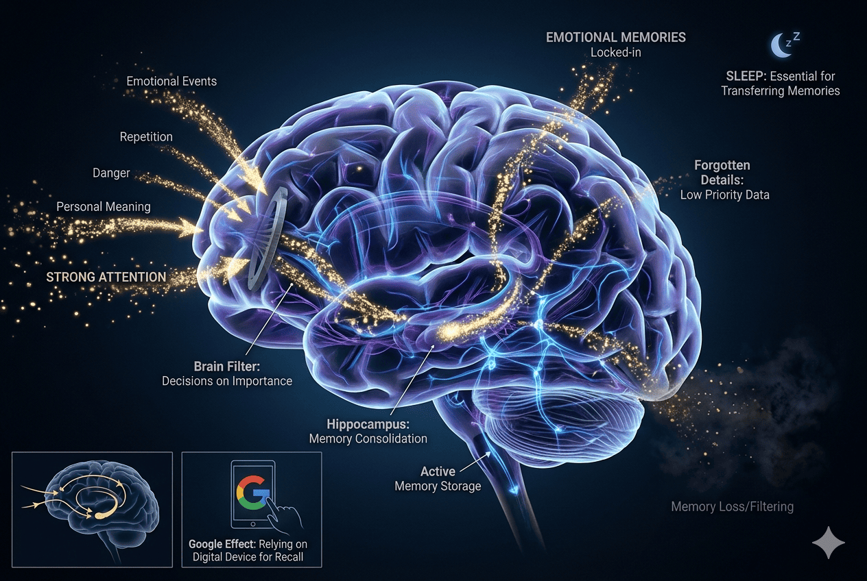 🧠 Why Humans Forget Things — And How Your Brain Decides What to Remember